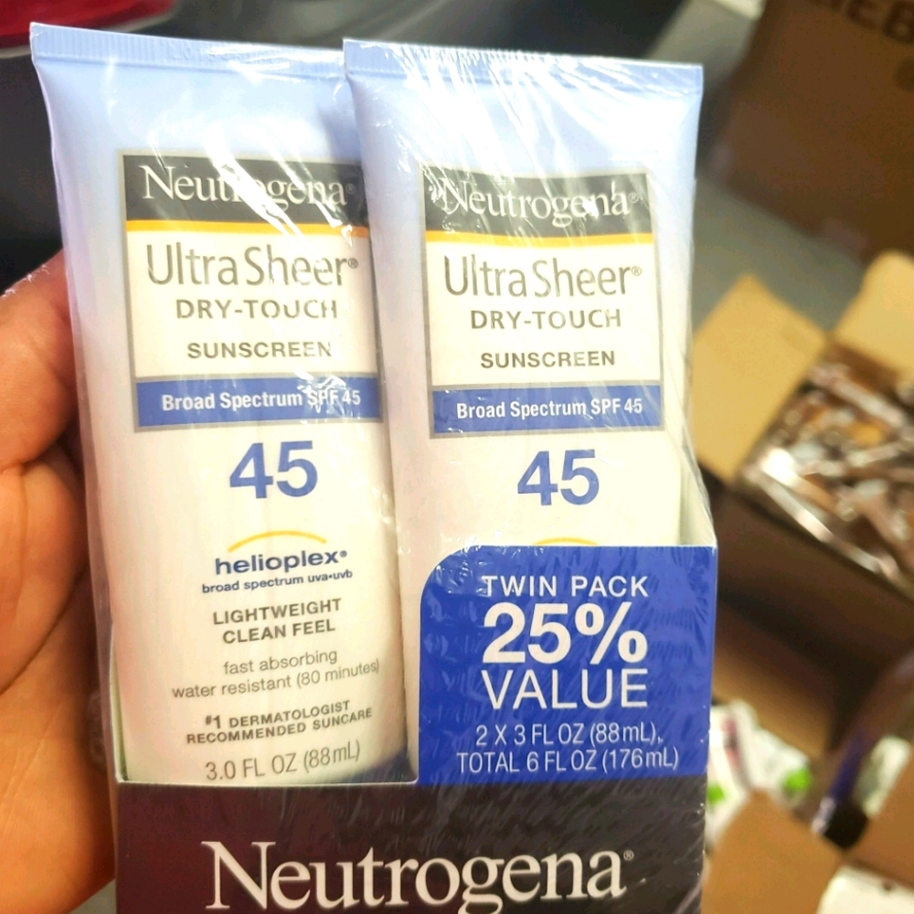 Neutrogena ultra sheer sunscreen spf45, twin pack